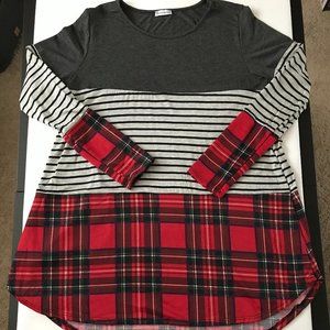 Egs California Mixed Media Hi-Lo Jersey Tunic A-line Size: Small